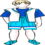 Boy in Shorts 07 Clip Art