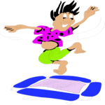 Jumping on Trampoline Clip Art