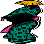 Woman in Kimono Clip Art