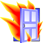 Burning Door Clip Art