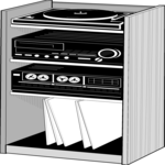Stereo in Stand Clip Art