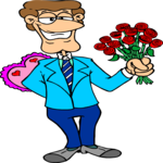 Man with Candy & Roses