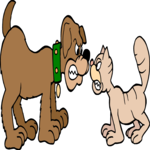 Dog & Cat Growling Clip Art