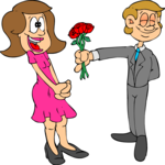 Boyfriend Giving Flowers Clip Art