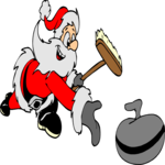 Santa Curling Clip Art