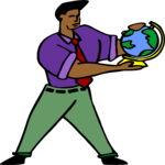 Teacher & Globe Clip Art