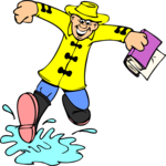 Splashing in Puddle Clip Art