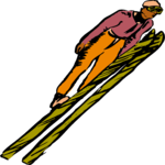 Skier - Jumping Clip Art