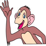 Chimp Waving Clip Art