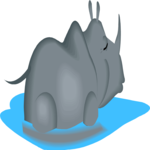 Rhino Swimming Clip Art
