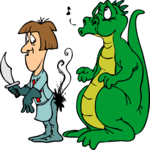 Knight & Dragon 3 Clip Art