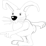 Rabbit Pointing 1 Clip Art