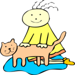 Cat & Child 15 Clip Art