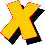 Loony Italic X 1 Clip Art