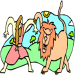 Samson & Lion 2 Clip Art