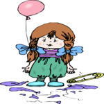 Girl with Balloons 5 Clip Art