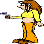 Hippie Woman with Flower