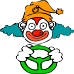 Clown at Wheel Clip Art