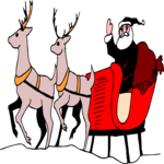 Santa & Reindeer 23 Clip Art