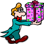 Man with Gift 3 Clip Art