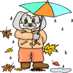 Rabbit with Umbrella Clip Art