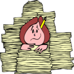 Woman Carrying Papers 1