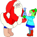 Santa Receiving Gift