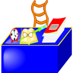 Books on Desk 1 Clip Art