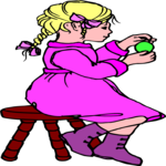 Girl & Ornament Clip Art