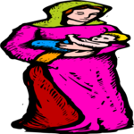 Mary & Baby Jesus 2 Clip Art