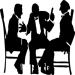 Silhouettes, Men Talking