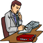 Man at Desk 7 Clip Art