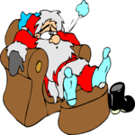 Santa - Exhausted Clip Art