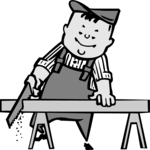 Carpenter with Saw Clip Art