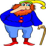 Gnome with Stick Clip Art