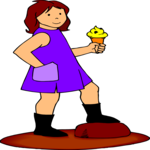 Girl with Ice Cream Clip Art