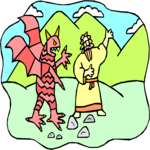 Jesus & Devil 1 Clip Art