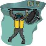 Man Leaving Airlock Clip Art