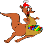 Kangaroo & Gifts Clip Art