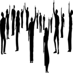 Crowd Pointing Clip Art