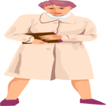 Woman in Trench Coat 3 Clip Art