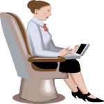 Woman at Laptop 1 Clip Art