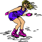 In-Line Skating 64 Clip Art