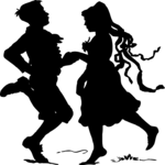 Silhouettes, Kids Dancing Clip Art