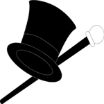 Top Hat & Cane Clip Art