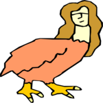 Woman-Bird 1 Clip Art