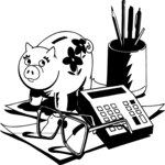 Calculator & Piggy Bank
