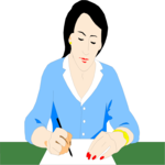 Woman at Desk 5 Clip Art