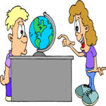 Looking at Globe Clip Art