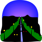 Highway - Night 1 Clip Art